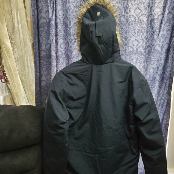 Men Canadiana Down Blend Parka Jacket - Navy L/G - Picture 4 of 6